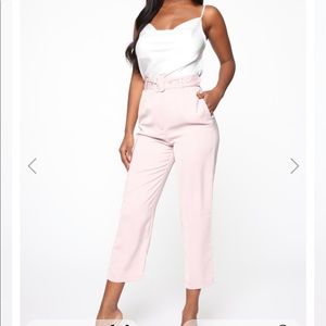 Irene Belted Crop Pants - Mauve